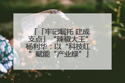「牢记嘱托 建成支点」“辣椒大王”杨利华：以“科技红”赋能“产业绿”