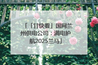 「甘快看」国网兰州供电公司：满电护航2025兰马