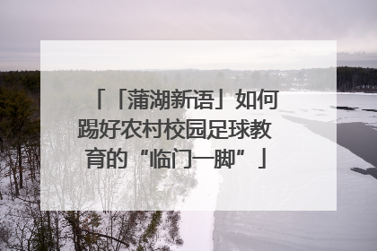 「蒲湖新语」如何踢好农村校园足球教育的“临门一脚”