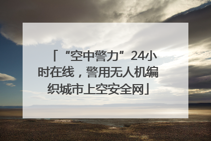 “空中警力”24小时在线，警用无人机编织城市上空安全网