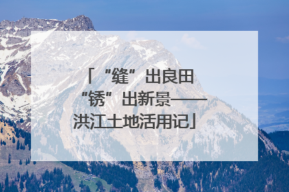 “缝”出良田 “锈”出新景——洪江土地活用记