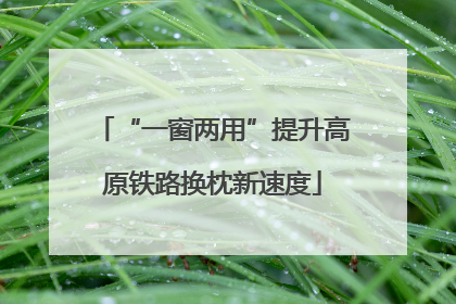 “一窗两用”提升高原铁路换枕新速度