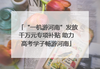 “一机游河南”发放千万元专项补贴 助力高考学子畅游河南