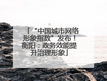 “中国城市网络形象指数”发布！衡阳：政务效能提升治理形象