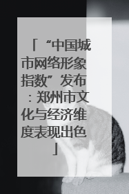 “中国城市网络形象指数”发布：郑州市文化与经济维度表现出色
