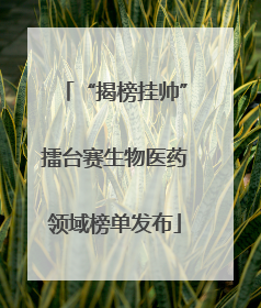“揭榜挂帅”擂台赛生物医药领域榜单发布