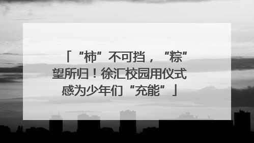 “柿”不可挡，“粽”望所归！徐汇校园用仪式感为少年们“充能”