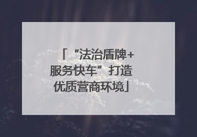 “法治盾牌+服务快车”打造优质营商环境