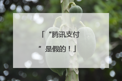 “腾讯支付”是假的！
