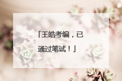 王皓考编，已通过笔试！