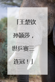 王楚钦孙颖莎，世乒赛三连冠！