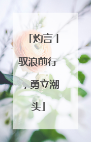 灼言丨驭浪前行，勇立潮头