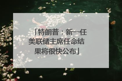 特朗普：新一任美联储主席任命结果将很快公布
