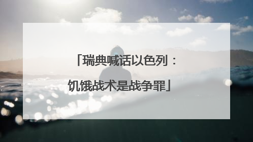 瑞典喊话以色列：饥饿战术是战争罪