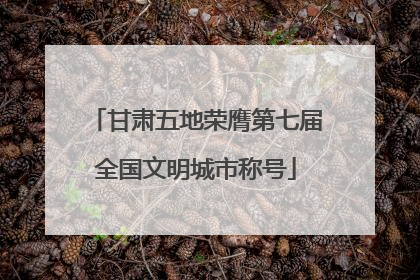 甘肃五地荣膺第七届全国文明城市称号