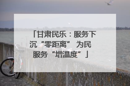 甘肃民乐：服务下沉“零距离” 为民服务“增温度”