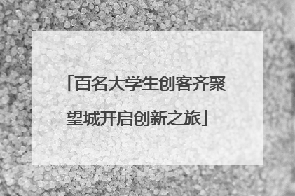 百名大学生创客齐聚望城开启创新之旅