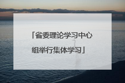 省委理论学习中心组举行集体学习
