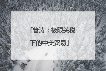 管涛：极限关税下的中美贸易