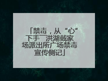 禁毒，从“心”下手――洪湖戴家场派出所广场禁毒宣传侧记