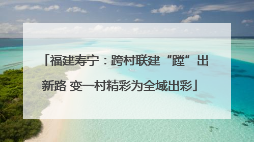 福建寿宁：跨村联建“蹚”出新路 变一村精彩为全域出彩