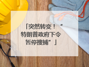 突然转变！“特朗普政府下令暂停搜捕”