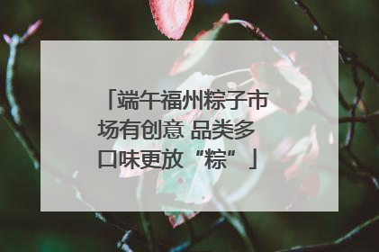 端午福州粽子市场有创意 品类多口味更放“粽”