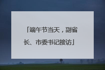端午节当天，副省长、市委书记接访