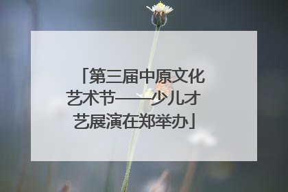 第三届中原文化艺术节——少儿才艺展演在郑举办