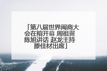 第八届世界闽商大会在榕开幕 周祖翼陈旭讲话 赵龙主持 滕佳材出席