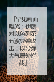 罕见画面曝光：伊朗对以色列第五波导弹攻击，以导弹大气层外拦截