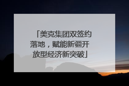 美克集团双签约落地，赋能新疆开放型经济新突破