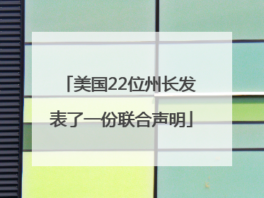 美国22位州长发表了一份联合声明