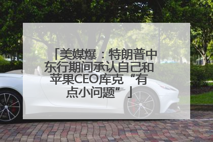 美媒爆：特朗普中东行期间承认自己和苹果CEO库克“有点小问题”