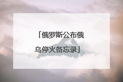 俄罗斯公布俄乌停火备忘录