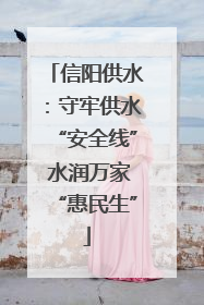信阳供水：守牢供水“安全线” 水润万家“惠民生”