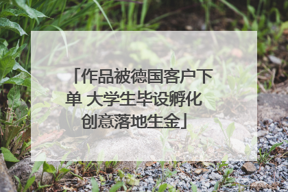 作品被德国客户下单 大学生毕设孵化创意落地生金
