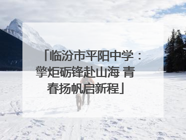 临汾市平阳中学：擎炬砺锋赴山海 青春扬帆启新程