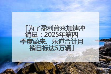 为了盈利蔚来加速冲销量：2025年第四季度蔚来、乐道合计月销目标达5万辆