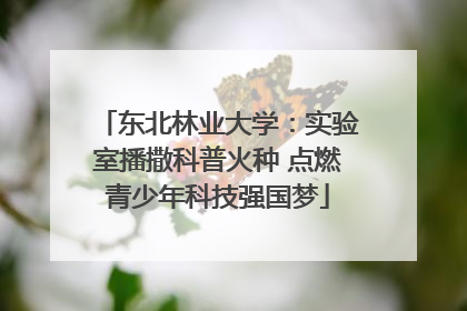 东北林业大学：实验室播撒科普火种 点燃青少年科技强国梦