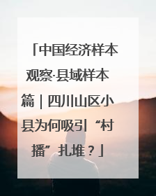 中国经济样本观察·县域样本篇｜四川山区小县为何吸引“村播”扎堆？