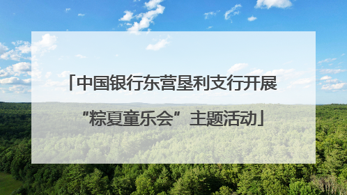 中国银行东营垦利支行开展“粽夏童乐会”主题活动
