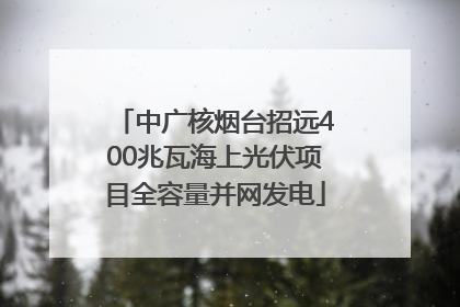 中广核烟台招远400兆瓦海上光伏项目全容量并网发电