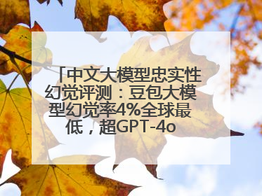 中文大模型忠实性幻觉评测：豆包大模型幻觉率4%全球最低，超GPT-4o等中外模型