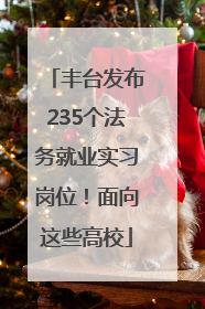 丰台发布235个法务就业实习岗位！面向这些高校