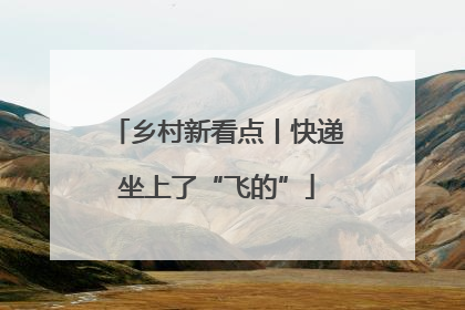 乡村新看点丨快递坐上了“飞的”