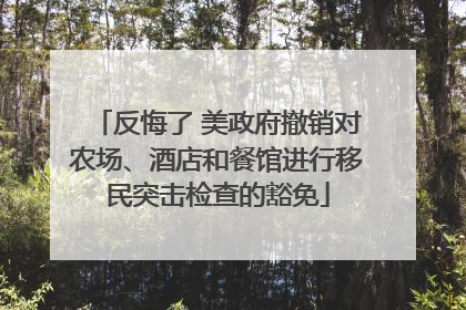 反悔了 美政府撤销对农场、酒店和餐馆进行移民突击检查的豁免