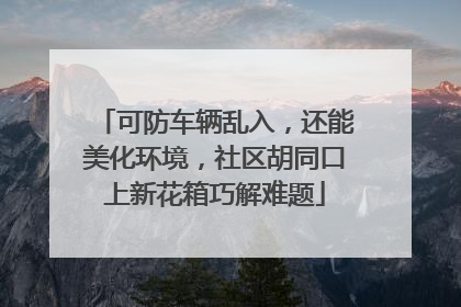 可防车辆乱入，还能美化环境，社区胡同口上新花箱巧解难题