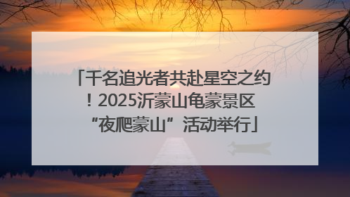 千名追光者共赴星空之约！2025沂蒙山龟蒙景区“夜爬蒙山”活动举行