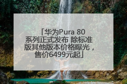 华为Pura 80系列正式发布 除标准版其他版本价格曝光，售价6499元起